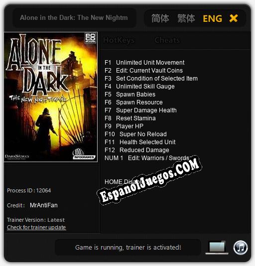 Alone in the Dark: The New Nightmare: Trainer +13 [v1.1]